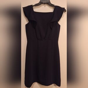Ann Taylor LOFT Flutter Sleeve Fully Lined Black Sheath Dress Women's‎ Size 2